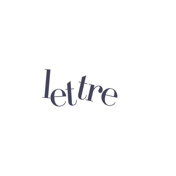 Lettre logo in donkerblauw