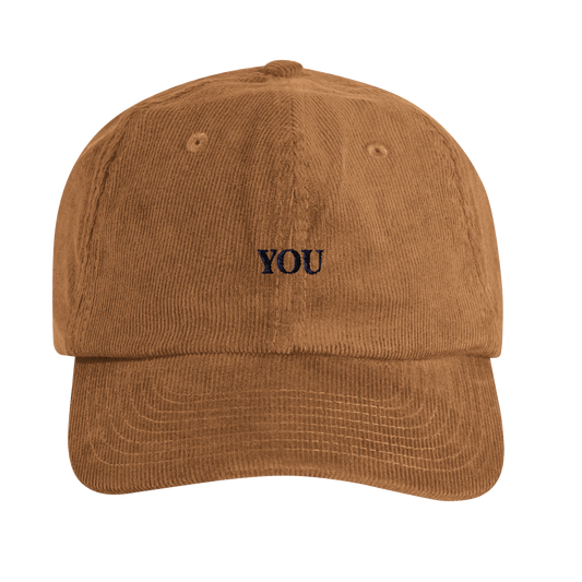 Lettre corduroy pet bruin met initialen voorzijde