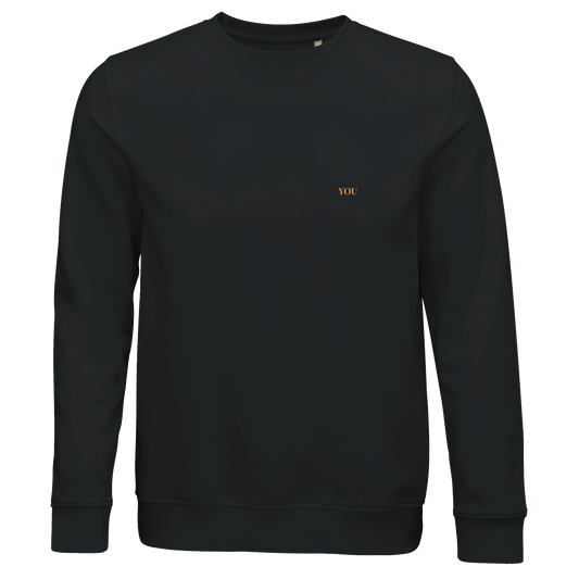 Lettre crewneck sweater zwart met initialen voor 