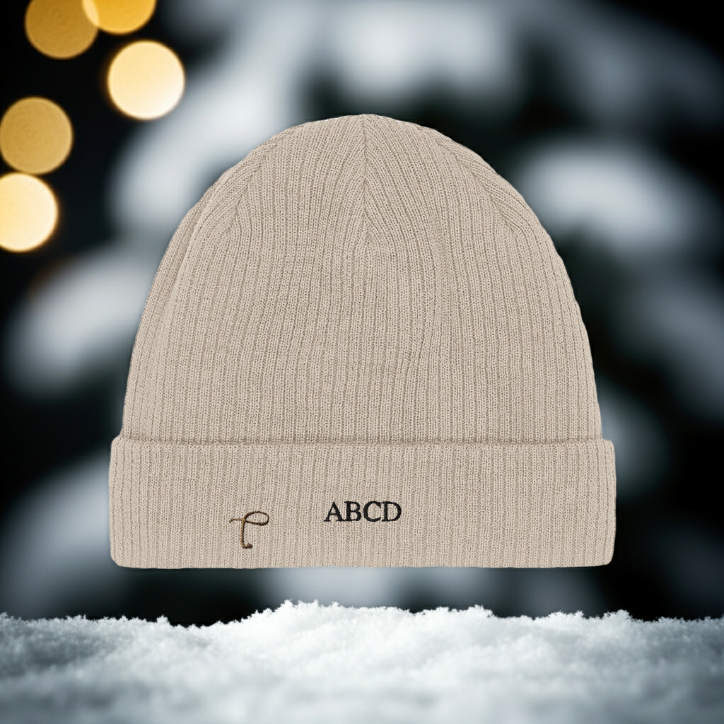 Personalized Paris-inspired Lettre sand beanie with initials